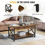NNECW 2-Tier Coffee Table with Storage for Living Room-Coffee