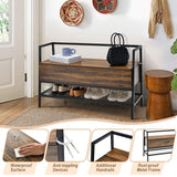 NNECW Industrial Shoe Bench with Hidden Storage Space for Hallway