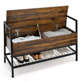 NNECW Industrial Shoe Bench with Hidden Storage Space for Hallway