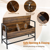 NNECW Industrial Shoe Bench with Hidden Storage Space for Hallway