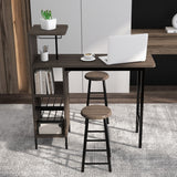 NNECW 3 Pieces Bar Table & Chair Set with 6-Bottle Wine Racks for Dining Room