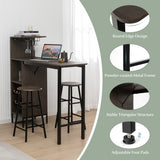 NNECW 3 Pieces Bar Table & Chair Set with 6-Bottle Wine Racks for Dining Room
