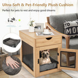 NNECW Furniture Style Dog Crate with Drawer & Removable Dog Bed