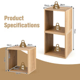 NNECW 2 Pieces Wood Stackable Storage Cube for Office Living Room Bedroom