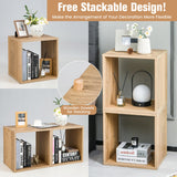 NNECW 2 Pieces Wood Stackable Storage Cube for Office Living Room Bedroom