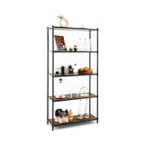 NNECW 5-Tier Tall Bookshelf with Rustic Wood Grain & Heavy-duty Metal Frame for Home Office