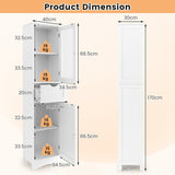 NNECW Tall Bathroom Storage Cabinet with 2 Doors & 1 Drawer
