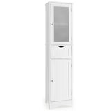 NNECW Tall Bathroom Storage Cabinet with 2 Doors & 1 Drawer
