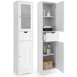 NNECW Tall Bathroom Storage Cabinet with 2 Doors & 1 Drawer