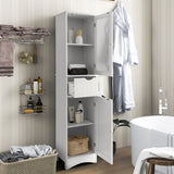 NNECW Tall Bathroom Storage Cabinet with 2 Doors & 1 Drawer