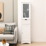 NNECW Tall Bathroom Storage Cabinet with 2 Doors & 1 Drawer