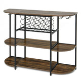 NNECW Freestanding Wine Cabinet with Glass Holder for Kitchen Dining Room