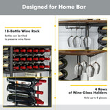 NNECW Freestanding Wine Cabinet with Glass Holder for Kitchen Dining Room