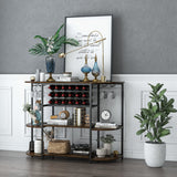 NNECW Freestanding Wine Cabinet with Glass Holder for Kitchen Dining Room