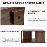 NNECW 2-Tier Square Coffee Table with Storage for Living Room Bedroom Home Office