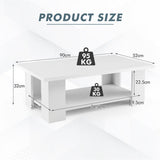 NNECW Modern Coffee Table with Storage Shelf for Living Room