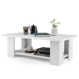 NNECW Modern Coffee Table with Storage Shelf for Living Room