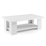 NNECW Modern Coffee Table with Storage Shelf for Living Room