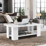 NNECW Modern Coffee Table with Storage Shelf for Living Room