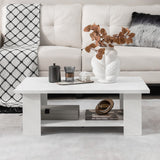NNECW Modern Coffee Table with Storage Shelf for Living Room
