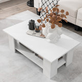 NNECW Modern Coffee Table with Storage Shelf for Living Room