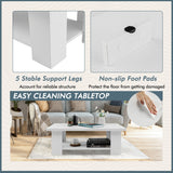 NNECW Modern Coffee Table with Storage Shelf for Living Room