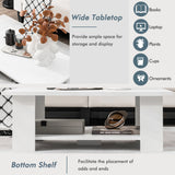 NNECW Modern Coffee Table with Storage Shelf for Living Room