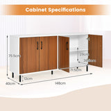 NNECW 4-Door Kitchen Buffet Sideboard for Living Room Dining Room Kitchen