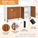 NNECW 4-Door Kitchen Buffet Sideboard for Living Room Dining Room Kitchen