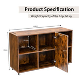 NNECW Mobile Wood File Cabinet with Wheels for Home/Office-Coffee