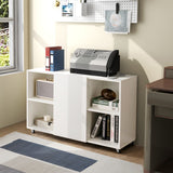 NNECW Mobile Wood File Cabinet with Wheels for Home/Office-White