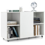 NNECW Mobile Wood File Cabinet with Wheels for Home/Office-White