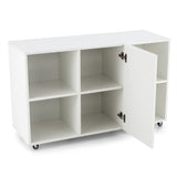 NNECW Mobile Wood File Cabinet with Wheels for Home/Office-White