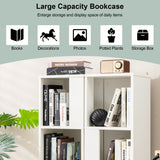 NNECW Freestanding 3-tier Bookshelf with 6 Compartments for Living Room/Bedroom-White