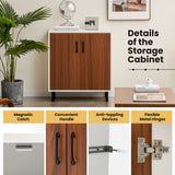 NNECW Wooden Buffet Cabinet with 5-position Adjustable Shelf for Dining Room