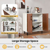 NNECW Wooden Buffet Cabinet with 5-position Adjustable Shelf for Dining Room
