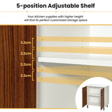 NNECW Wooden Buffet Cabinet with 5-position Adjustable Shelf for Dining Room