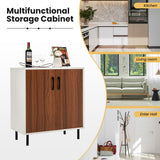 NNECW Wooden Buffet Cabinet with 5-position Adjustable Shelf for Dining Room