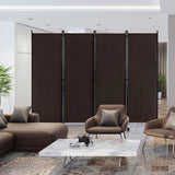 NNECW 1.73m 4-Panel Folding Room Divider with Lockable Wheels-Brown