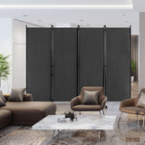 NNECW 1.73m 4-Panel Folding Room Divider with Lockable Wheels-Grey