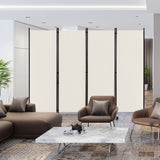 NNECW 1.73m 4-Panel Folding Room Divider with Lockable Wheels-White