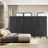 NNECW 1.72m 6-Panel Folding Room Divider with Lockable Wheels-Grey