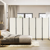 NNECW 1.72m 6-Panel Folding Room Divider with Lockable Wheels-White