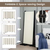 NNECW 1.72m 6-Panel Folding Room Divider with Lockable Wheels-White