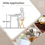 NNECW Folding Bamboo Bar Stools with with Footrests & Handles for Dining Room