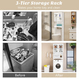 NNECW Over The Toilet Storage Cabinet with Double Tempered Glass Doors-White