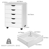 NNECW Chest of Drawers with 4 Swivel Wheels for Home and Office