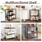 NNECW 3-Layer Kitchen Rolling Cart with 4 Universal Wheels for Kitchen Living Room Entryway