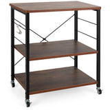 NNECW 3-Layer Kitchen Rolling Cart with 4 Universal Wheels for Kitchen Living Room Entryway