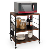 NNECW 3-Layer Kitchen Rolling Cart with 4 Universal Wheels for Kitchen Living Room Entryway